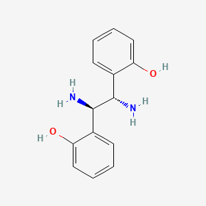 molecular formula C14H16N2O2 B15199106 rel-2,2'-((1R,2S)-1,2-Diaminoethane-1,2-diyl)diphenol 