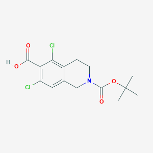 molecular formula C15H17Cl2NO4 B1519911 2-(叔丁氧羰基)-5,7-二氯-1,2,3,4-四氢异喹啉-6-羧酸 CAS No. 851784-82-2