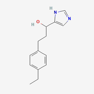 molecular formula C14H18N2O B15199116 3-(4-Ethylphenyl)-1-(1H-imidazol-4-yl)propan-1-ol 