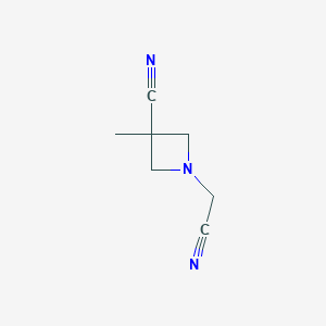 molecular formula C7H9N3 B15199173 1-(Cyanomethyl)-3-methylazetidine-3-carbonitrile 