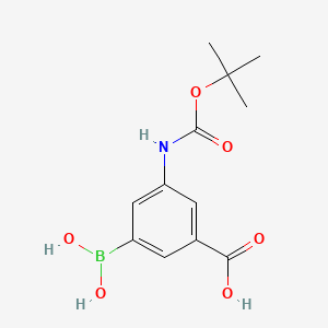 molecular formula C12H16BNO6 B1519918 3-硼ono-5-((叔丁氧羰基)氨基)苯甲酸 CAS No. 913835-72-0