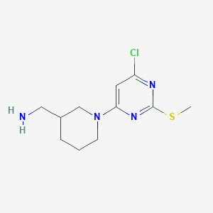 molecular formula C11H17ClN4S B15199180 (1-(6-Chloro-2-(methylthio)pyrimidin-4-yl)piperidin-3-yl)methanamine 