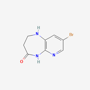 molecular formula C8H8BrN3O B15199195 8-bromo-2,3-dihydro-1H-pyrido[2,3-b][1,4]diazepin-4(5H)-one 