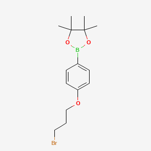 molecular formula C15H22BBrO3 B1519924 2-(4-(3-Bromopropoxy)phenyl)-4,4,5,5-tetramethyl-1,3,2-dioxaborolane CAS No. 957061-13-1
