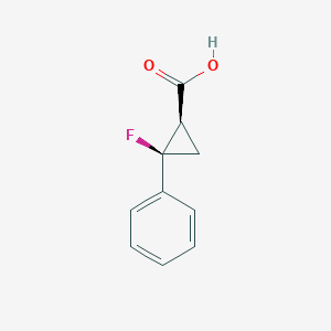 molecular formula C10H9FO2 B15199253 rel-(1R,2R)-2-fluoro-2-phenylcyclopropane-1-carboxylic acid 