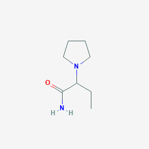 molecular formula C8H16N2O B15199294 2-(Pyrrolidin-1-yl)butanamide 