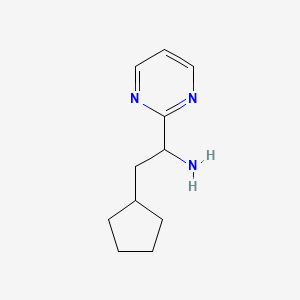 molecular formula C11H17N3 B15199366 2-Cyclopentyl-1-(pyrimidin-2-yl)ethan-1-amine 