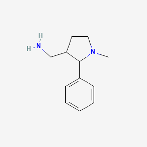 molecular formula C12H18N2 B15199448 (1-Methyl-2-phenyl-pyrrolidin-3-yl)methanamine 