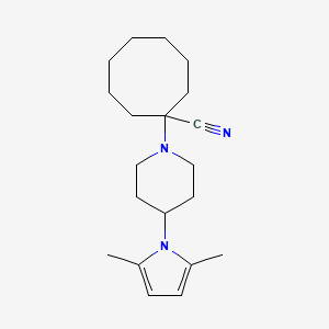 molecular formula C20H31N3 B15199449 1-(4-(2,5-Dimethyl-1H-pyrrol-1-yl)piperidin-1-yl)cyclooctane-1-carbonitrile 