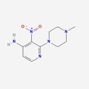 molecular formula C10H15N5O2 B15199499 2-(4-Methylpiperazin-1-yl)-3-nitropyridin-4-amine 