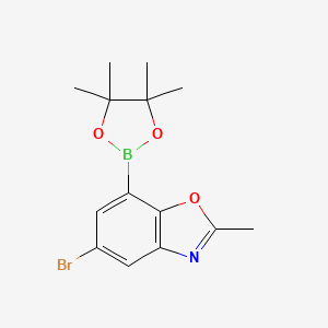 molecular formula C14H17BBrNO3 B15199566 5-Bromo-2-methyl-7-(4,4,5,5-tetramethyl-1,3,2-dioxaborolan-2-yl)benzo[d]oxazole 