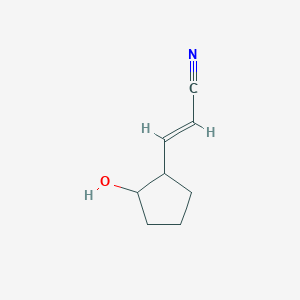 molecular formula C8H11NO B15199596 3-(2-Hydroxycyclopentyl)acrylonitrile 