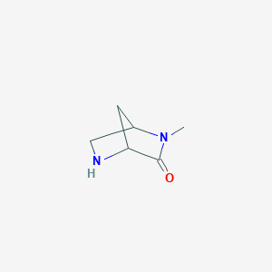 molecular formula C6H10N2O B15199677 2-Methyl-2,5-diazabicyclo[2.2.1]heptan-3-one 