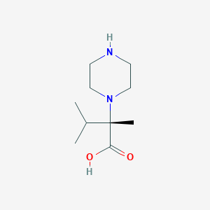 molecular formula C10H20N2O2 B15199753 (2S)-2,3-dimethyl-2-piperazin-1-ylbutanoic acid dihydrochloride 