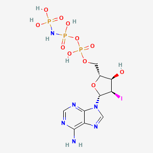 [[[[(2R,3R,4R,5R)-5-(6-aminopurin-9-yl)-3-hydroxy-4-iodooxolan-2-yl]methoxy-hydroxyphosphoryl]oxy-hydroxyphosphoryl]amino]phosphonic acid