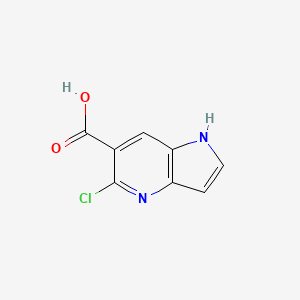 molecular formula C8H5ClN2O2 B15199776 5-Chloro-1H-pyrrolo[3,2-b]pyridine-6-carboxylic acid 