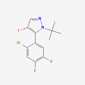 molecular formula C13H12BrF2IN2 B1519979 5-(2-溴-4,5-二氟苯基)-1-(叔丁基)-4-碘-1H-吡唑 CAS No. 1206676-80-3