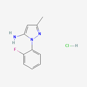 molecular formula C10H11ClFN3 B1519981 1-(2-fluorophenyl)-3-methyl-1H-pyrazol-5-amine hydrochloride CAS No. 1172771-12-8