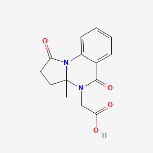 molecular formula C14H14N2O4 B1519990 2-{3a-methyl-1,5-dioxo-1H,2H,3H,3aH,4H,5H-pyrrolo[1,2-a]quinazolin-4-yl}acetic acid CAS No. 1000933-03-8