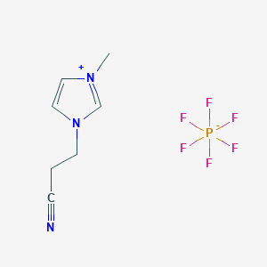 molecular formula C7H10F6N3P B15199904 3-(2-Cyanoethyl)-1-methyl-1H-imidazol-3-ium hexafluorophosphate(V) 