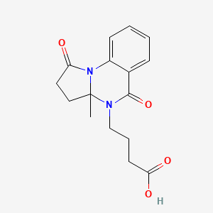 molecular formula C16H18N2O4 B1519991 4-{3a-methyl-1,5-dioxo-1H,2H,3H,3aH,4H,5H-pyrrolo[1,2-a]quinazolin-4-yl}butanoic acid CAS No. 1049872-98-1