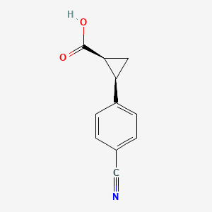 molecular formula C11H9NO2 B15200003 (1S,2R)-2-(4-Cyanophenyl)cyclopropane-1-carboxylic acid 