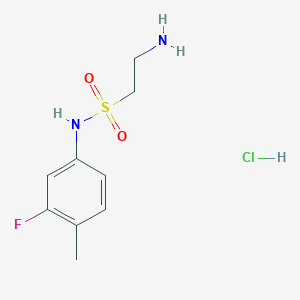 molecular formula C9H14ClFN2O2S B1520001 2-Amino-N-(3-Fluor-4-methylphenyl)ethan-1-sulfonamid-hydrochlorid CAS No. 1171345-34-8