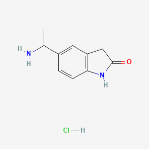 molecular formula C10H13ClN2O B1520006 5-(1-aminoethyl)-2,3-dihydro-1H-indol-2-one hydrochloride CAS No. 1001906-49-5