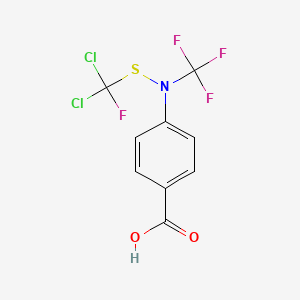 molecular formula C9H5Cl2F4NO2S B15200078 4-[[(Dichlorofluoromethyl)thio](trifluoromethyl)amino]benzoic acid CAS No. 29363-53-9