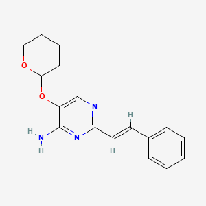 molecular formula C17H19N3O2 B15200086 (E)-2-styryl-5-(tetrahydro-2H-pyran-2-yloxy)pyrimidin-4-amine 