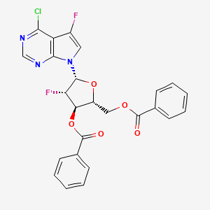 molecular formula C25H18ClF2N3O5 B15200105 4-Chloro-5-fluoro-7-(2-deoxy-2-fluoro-3,5-di-O-benzoyl-beta-D-arabinofuranosyl)-7H-pyrrolo[2.3-d]pyrimidine 