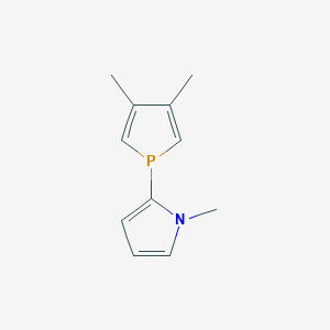 molecular formula C11H14NP B15200148 2-(3,4-Dimethyl-1H-phosphol-1-yl)-1-methyl-1H-pyrrole 