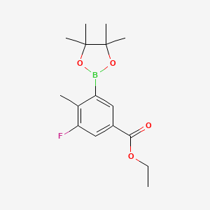 molecular formula C16H22BFO4 B15200175 Ethyl 3-fluoro-4-methyl-5-(4,4,5,5-tetramethyl-1,3,2-dioxaborolan-2-yl)benzoate 