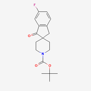 molecular formula C18H22FNO3 B15200226 Tert-butyl 6-fluoro-1-oxo-spiro[indane-2,4'-piperidine]-1'-carboxylate 