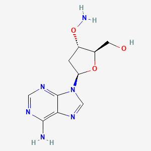 molecular formula C10H14N6O3 B15200253 [(2R,3S,5R)-3-aminooxy-5-(6-aminopurin-9-yl)oxolan-2-yl]methanol 