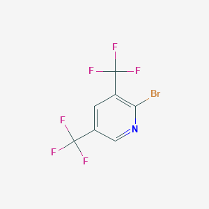 molecular formula C7H2BrF6N B15200264 Pyridine, 2-bromo-3,5-bis(trifluoromethyl)- 