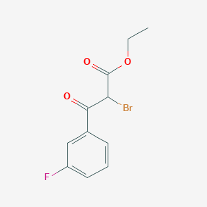 molecular formula C11H10BrFO3 B15200272 Ethyl 2-bromo-3-oxo-3-(3-fluorophenyl)propanoate 