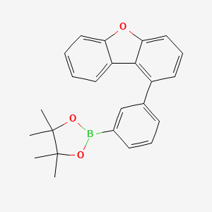 molecular formula C24H23BO3 B15200309 2-(3-(Dibenzo[b,d]furan-1-yl)phenyl)-4,4,5,5-tetramethyl-1,3,2-dioxaborolane 