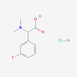 molecular formula C10H13ClFNO2 B1520031 (Dimethylamino)(3-fluorophenyl)acetic acid hydrochloride CAS No. 1214126-90-5