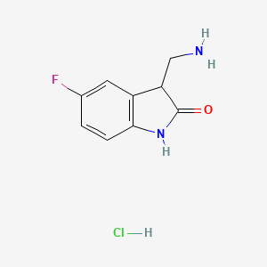 molecular formula C9H10ClFN2O B1520032 3-(Aminomethyl)-5-fluoroindolin-2-one hydrochloride CAS No. 1185369-69-0