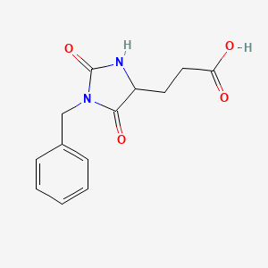 molecular formula C13H14N2O4 B1520033 3-(1-Benzyl-2,5-dioxoimidazolidin-4-yl)propanoic acid CAS No. 1214025-50-9