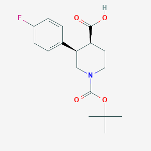 molecular formula C17H22FNO4 B15200337 rel-(3R,4S)-1-(tert-Butoxycarbonyl)-3-(4-fluorophenyl)piperidine-4-carboxylic acid 