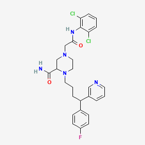 4-(2-((2,6-Dichlorophenyl)amino)-2-oxoethyl)-1-(4-(4-fluorophenyl)-4-(pyridin-3-yl)butyl)piperazine-2-carboxamide