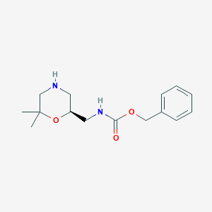 molecular formula C15H22N2O3 B15200440 Benzyl (S)-((6,6-dimethylmorpholin-2-yl)methyl)carbamate 