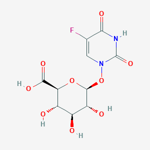 molecular formula C10H11FN2O9 B15200448 (2S,3S,4S,5R,6S)-6-((5-Fluoro-2,4-dioxo-3,4-dihydropyrimidin-1(2H)-yl)oxy)-3,4,5-trihydroxytetrahydro-2H-pyran-2-carboxylic acid 