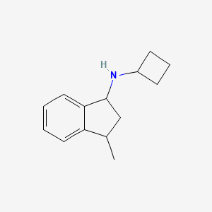 molecular formula C14H19N B15200480 Cyclobutyl-(3-methyl-indan-1-YL)-amine 