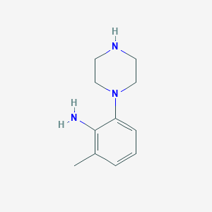 molecular formula C11H17N3 B15200496 2-Methyl-6-(piperazin-1-yl)aniline 