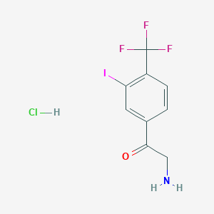 molecular formula C9H8ClF3INO B15200521 3-Iodo-4-(trifluoromethyl)phenacylamine hydrochloride 