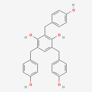 molecular formula C27H24O5 B15200528 2,4,6-Tris(4-hydroxybenzyl)benzene-1,3-diol 