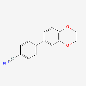 molecular formula C15H11NO2 B15200546 4-(2,3-Dihydro-1,4-benzodioxin-6-yl)benzonitrile 